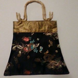 Vintage handmade Asian pocketbook /bamboo handles